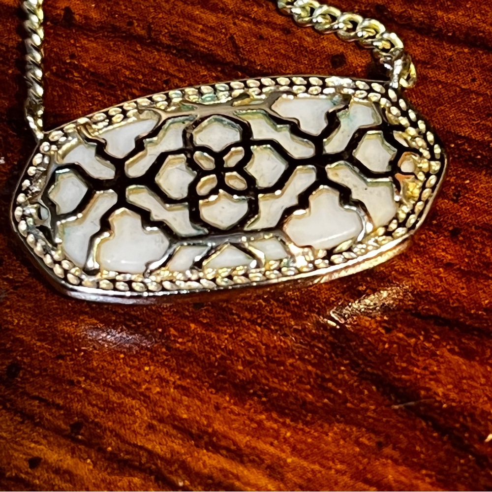 Kendra Scott Gold Necklace with Iridescent Opal Pendant - Picture 3 of 5
